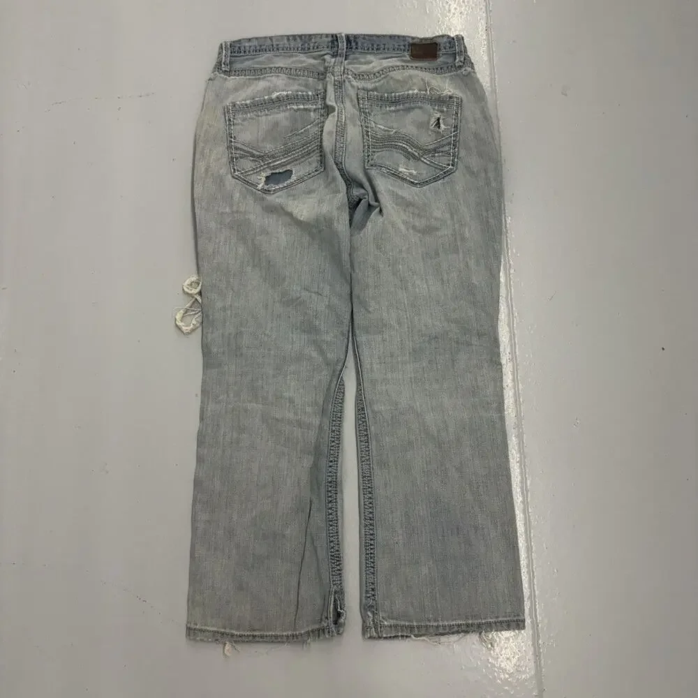 Vintage Y2k BKE Denim Blue Distressed Bootcut Jeans 34x29